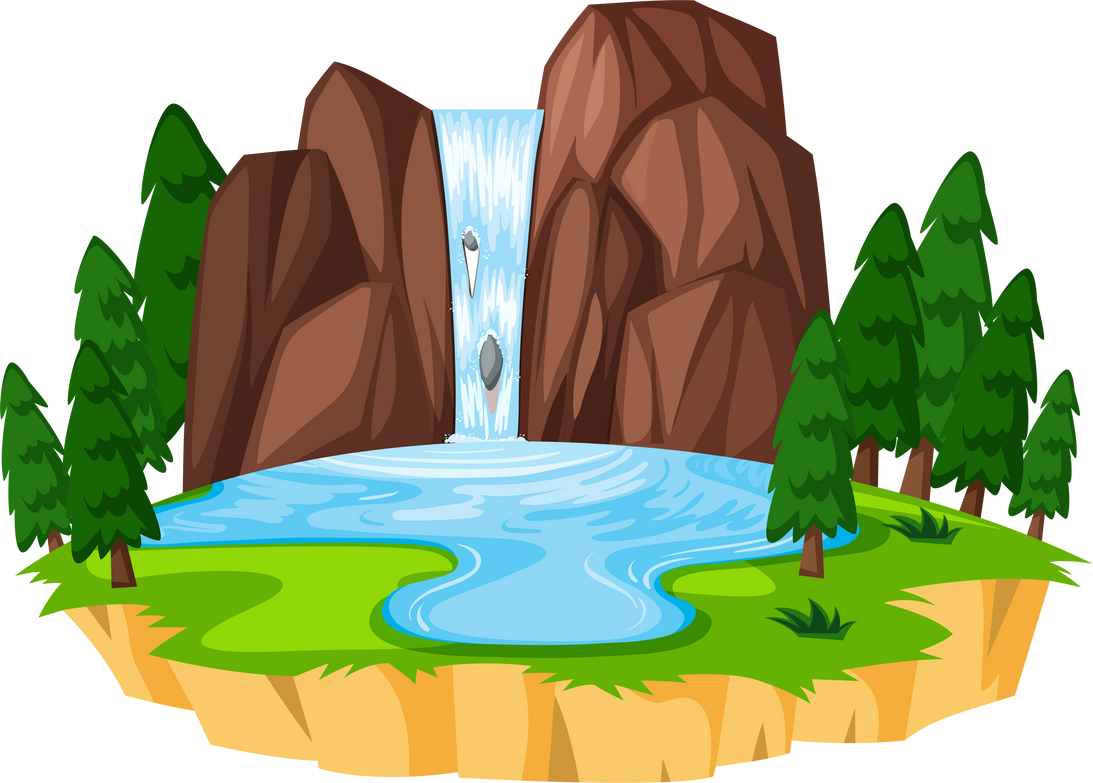 A beautiful waterfall landscape